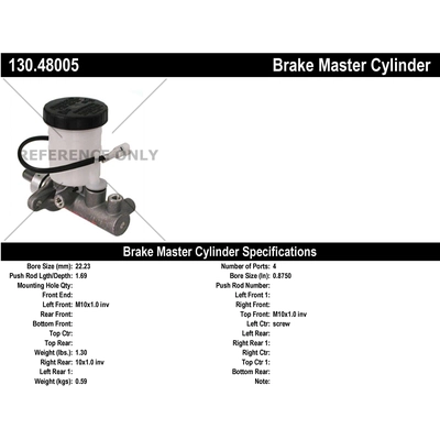 New Master Cylinder by CENTRIC PARTS - 130.48005 pa1