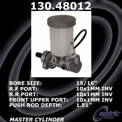 New Master Cylinder by CENTRIC PARTS - 130.48012 pa3