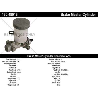 New Master Cylinder by CENTRIC PARTS - 130.48018 pa1