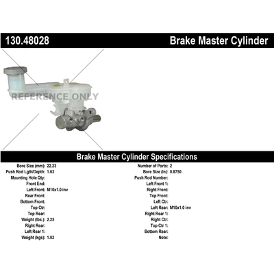 New Master Cylinder by CENTRIC PARTS - 130.48028 pa1