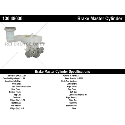 New Master Cylinder by CENTRIC PARTS - 130.48030 pa2