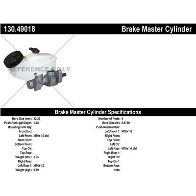 New Master Cylinder by CENTRIC PARTS - 130.49018 pa1