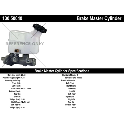 Ma�tre-cylindre neuf by CENTRIC PARTS - 130.50040 pa1