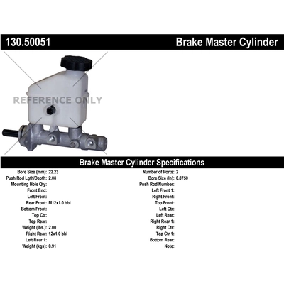 Ma�tre-cylindre neuf by CENTRIC PARTS - 130.50051 pa1