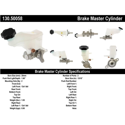 New Master Cylinder by CENTRIC PARTS - 130.50058 pa4