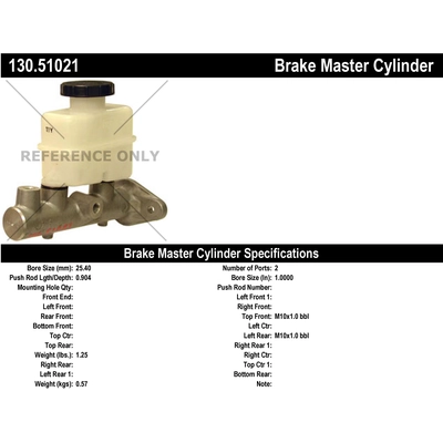 Maître-cylindre neuf par CENTRIC PARTS - 130.51021 pa1