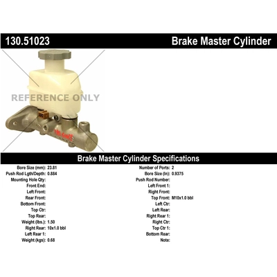 New Master Cylinder by CENTRIC PARTS - 130.51023 pa1