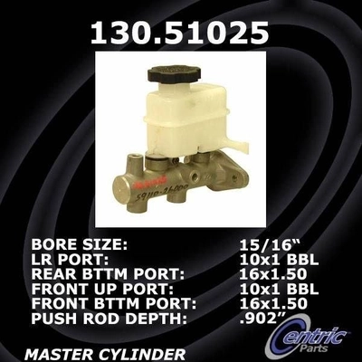 New Master Cylinder by CENTRIC PARTS - 130.51025 pa2