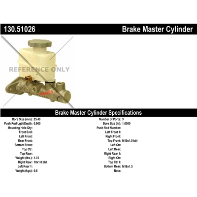 New Master Cylinder by CENTRIC PARTS - 130.51026 pa1