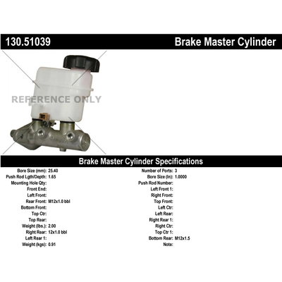 New Master Cylinder by CENTRIC PARTS - 130.51039 pa1