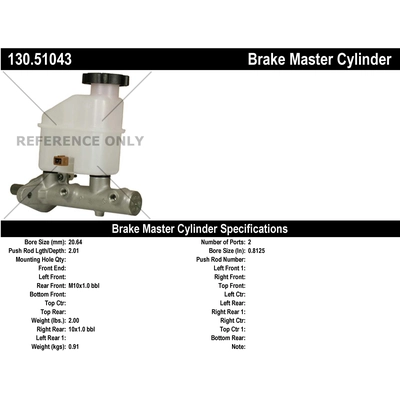New Master Cylinder by CENTRIC PARTS - 130.51043 pa1