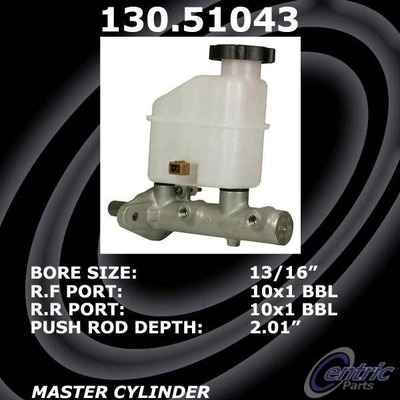 New Master Cylinder by CENTRIC PARTS - 130.51043 pa3