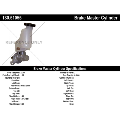 New Master Cylinder by CENTRIC PARTS - 130.51055 pa1