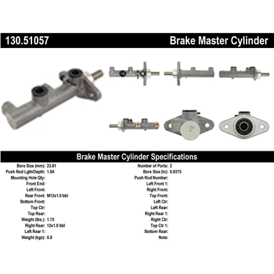 New Master Cylinder by CENTRIC PARTS - 130.51057 pa4