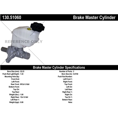New Master Cylinder by CENTRIC PARTS - 130.51060 pa1