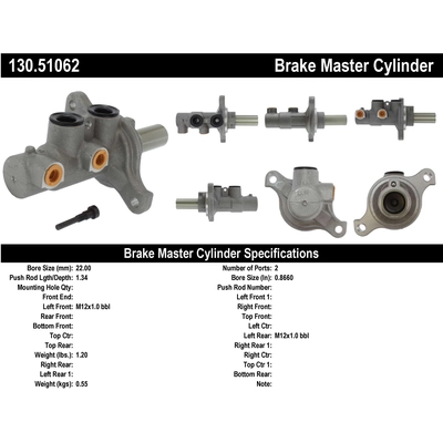 New Master Cylinder by CENTRIC PARTS - 130.51062 pa6