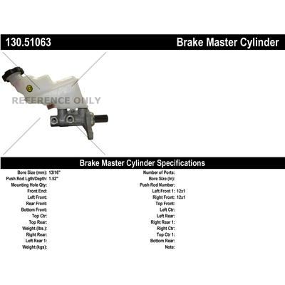 Maître-cylindre neuf de CENTRIC PARTS - 130.51063 pa1