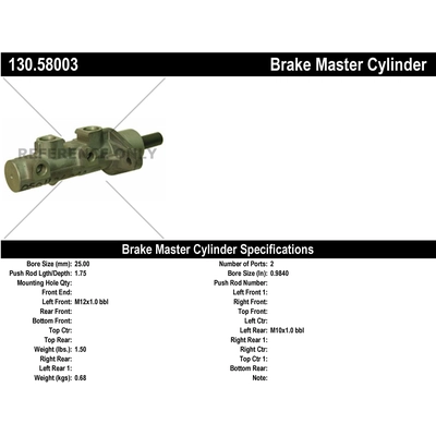 Maître-cylindre neuf par CENTRIC PARTS - 130.58003 pa1
