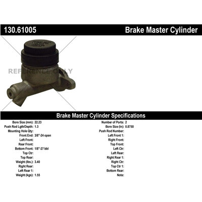 New Master Cylinder by CENTRIC PARTS - 130.61005 pa2