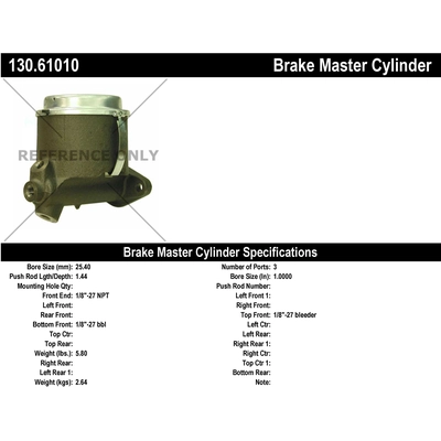 Maître-cylindre neuf par CENTRIC PARTS - 130.61010 pa1
