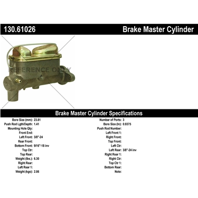 New Master Cylinder by CENTRIC PARTS - 130.61026 pa1