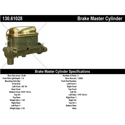 New Master Cylinder by CENTRIC PARTS - 130.61028 pa1