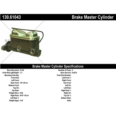 New Master Cylinder by CENTRIC PARTS - 130.61043 pa1