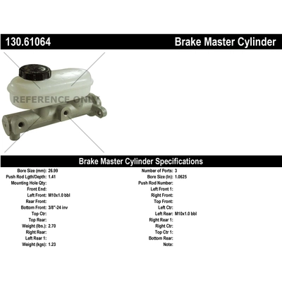 New Master Cylinder by CENTRIC PARTS - 130.61064 pa1
