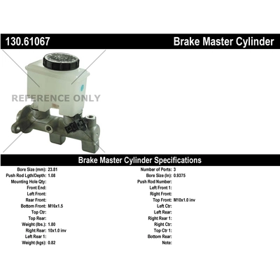 New Master Cylinder by CENTRIC PARTS - 130.61067 pa1