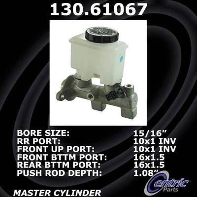 New Master Cylinder by CENTRIC PARTS - 130.61067 pa2