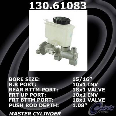 New Master Cylinder by CENTRIC PARTS - 130.61083 pa3