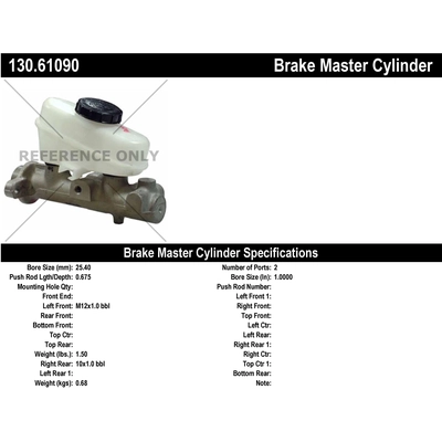 New Master Cylinder by CENTRIC PARTS - 130.61090 pa1