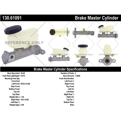 New Master Cylinder by CENTRIC PARTS - 130.61091 pa1