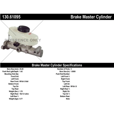New Master Cylinder by CENTRIC PARTS - 130.61095 pa1