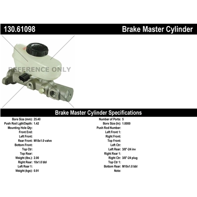 Maître-cylindre neuf par CENTRIC PARTS - 130.61098 pa1