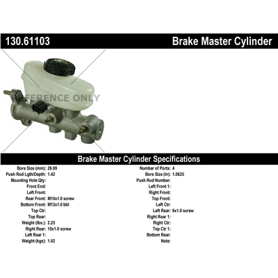 New Master Cylinder by CENTRIC PARTS - 130.61103 pa1