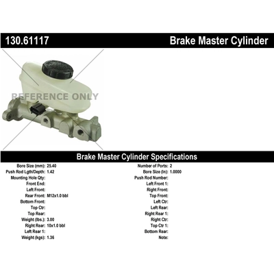 New Master Cylinder by CENTRIC PARTS - 130.61117 pa1