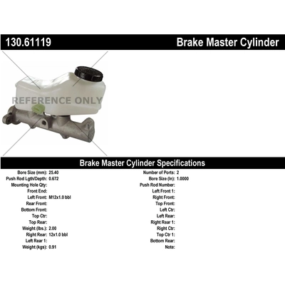 New Master Cylinder by CENTRIC PARTS - 130.61119 pa1