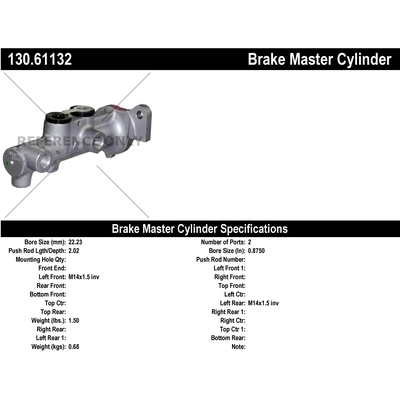 New Master Cylinder by CENTRIC PARTS - 130.61132 pa1