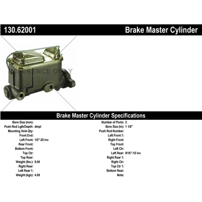 Maître-cylindre neuf de CENTRIC PARTS - 130.62001 pa1
