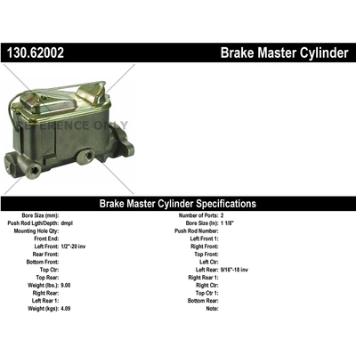 New Master Cylinder by CENTRIC PARTS - 130.62002 pa1