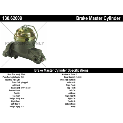 New Master Cylinder by CENTRIC PARTS - 130.62009 pa1