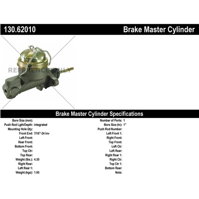 Maître-cylindre neuf by CENTRIC PARTS - 130.62010 pa1