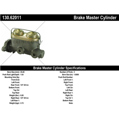 New Master Cylinder by CENTRIC PARTS - 130.62011 pa1