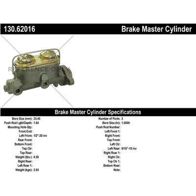 Maître-cylindre neuf par CENTRIC PARTS - 130.62016 pa1