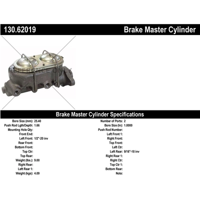 New Master Cylinder by CENTRIC PARTS - 130.62019 pa1