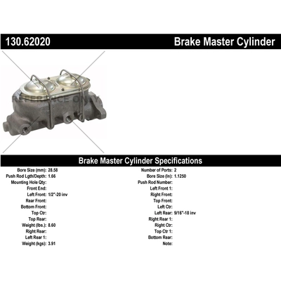 New Master Cylinder by CENTRIC PARTS - 130.62020 pa1