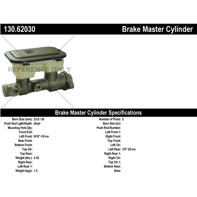 New Master Cylinder by CENTRIC PARTS - 130.62030 pa1