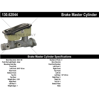 Maître-cylindre neuf de CENTRIC PARTS - 130.62044 pa1