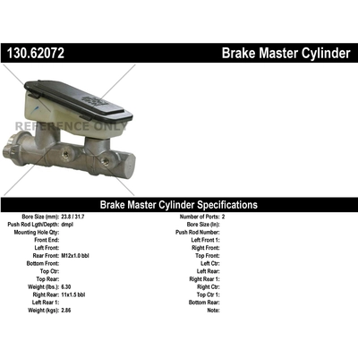 New Master Cylinder by CENTRIC PARTS - 130.62072 pa1
